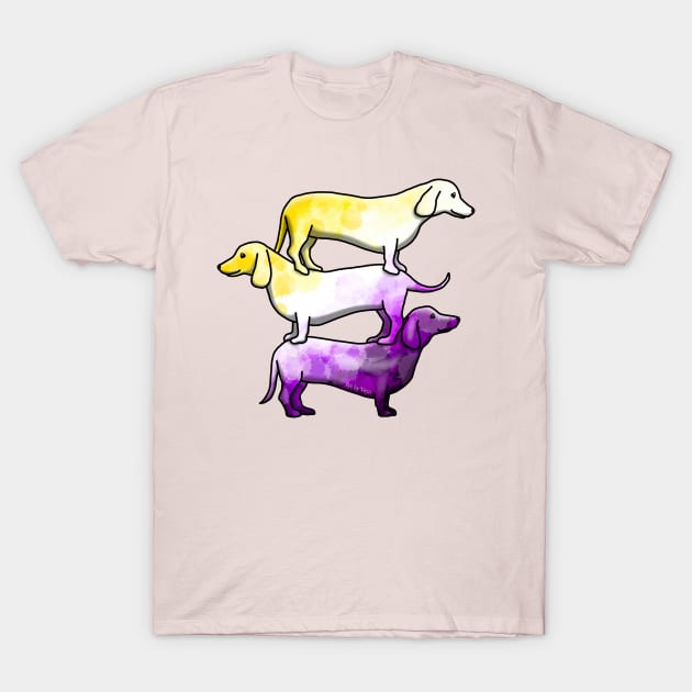 Wiener Goggies Enby T-Shirt by Art by Veya